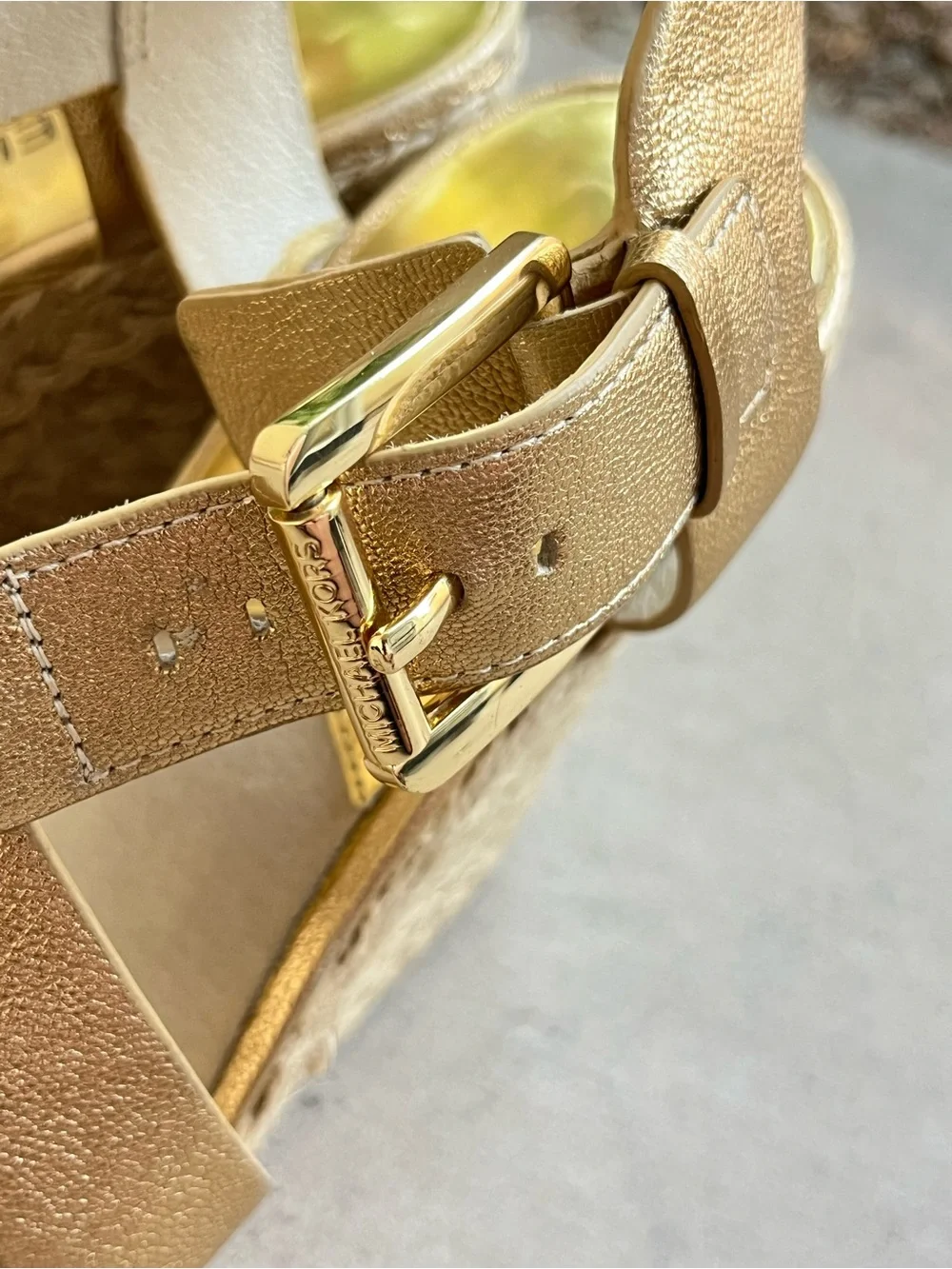 Michael Kors gold wedge sandals 8.5
